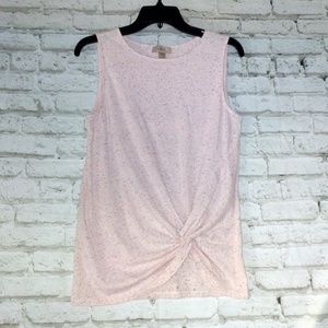 LOFT Outlet Pink Speckle Knot Front Tank